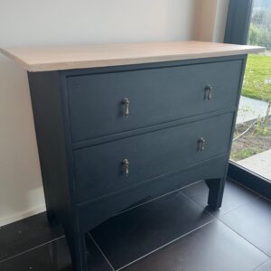 Elegant two-drawer chest - brass vintage handles