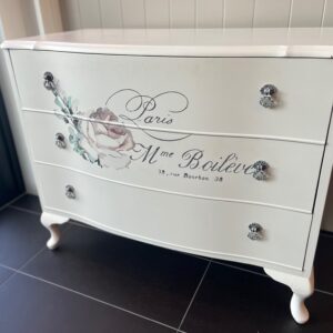 Parisian-Inspired Dresser with Hand-Painted Roses