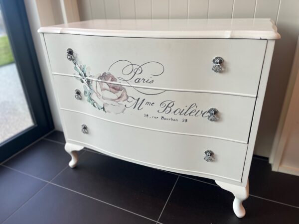Parisian-Inspired Dresser with Hand-Painted Roses
